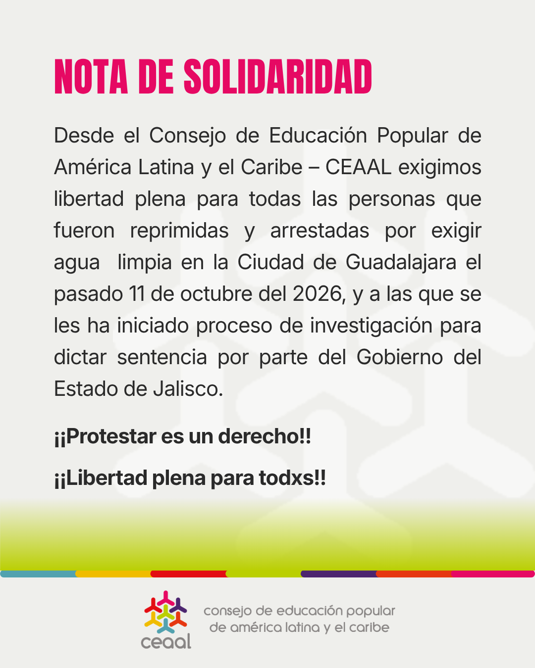 Nota de Solidaridad